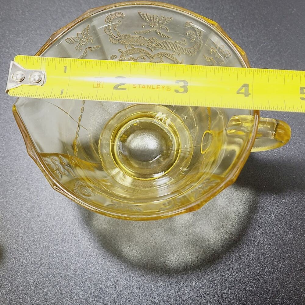 Federal Madrid Amber Yellow Depression Glass Footed Sugar & Creamer Set - Picture 8 of 8